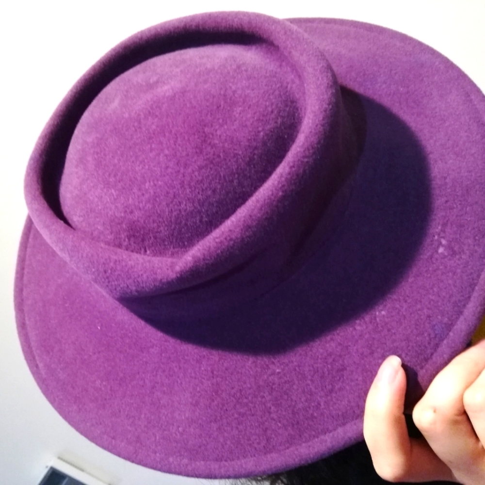 Anne Moore purple wool hat